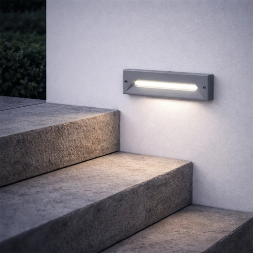 elevenpast step light Matt Grey LED Outdoor Step Light L-LED-1483/SL