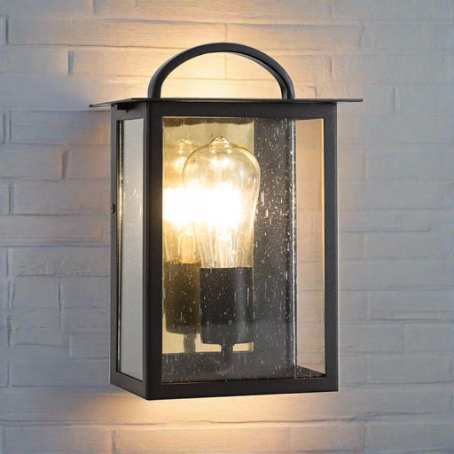elevenpast Wall light Miso Single Metal and Glass Outdoor Wall Light Black L579 BK/GD 6007226085013