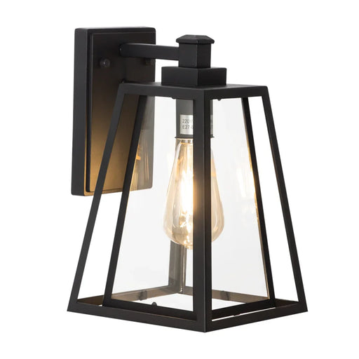 elevenpast outdoor wall light Trapezoid Metal and Glass Outdoor Wall Light - Black L627 BLACK 6007226089370