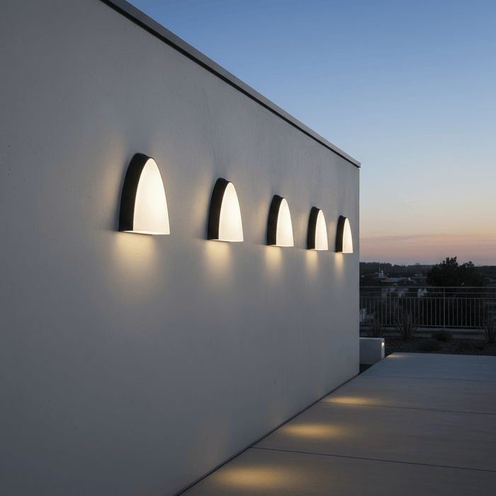 elevenpast LED wall light Arcline LED Outdoor Wall Light - Black L636 6007226090932