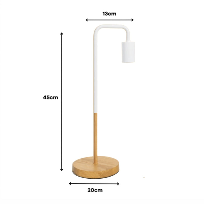 White and Wood Minimalist Desk Lamp – Set of 2