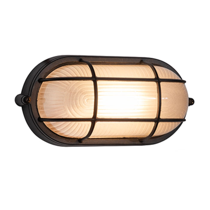 Braai Light Bulkhead Oval Black - Large | Small