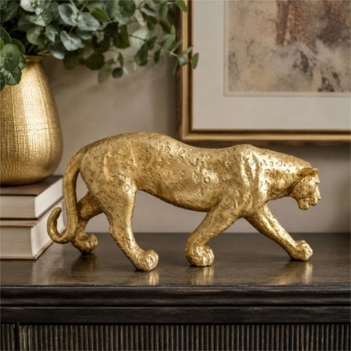 Animal Figurine – Gold Leopard Walking 