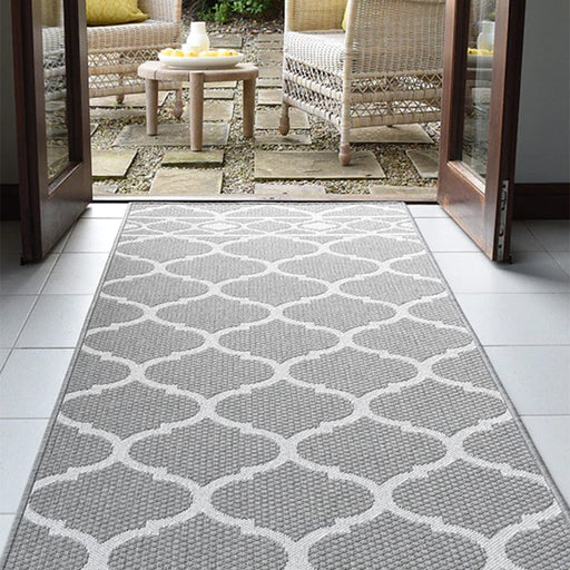 elevenpast 3m x 2m Lattice Pewter Rug LATTICEPEWTERRUG3X2