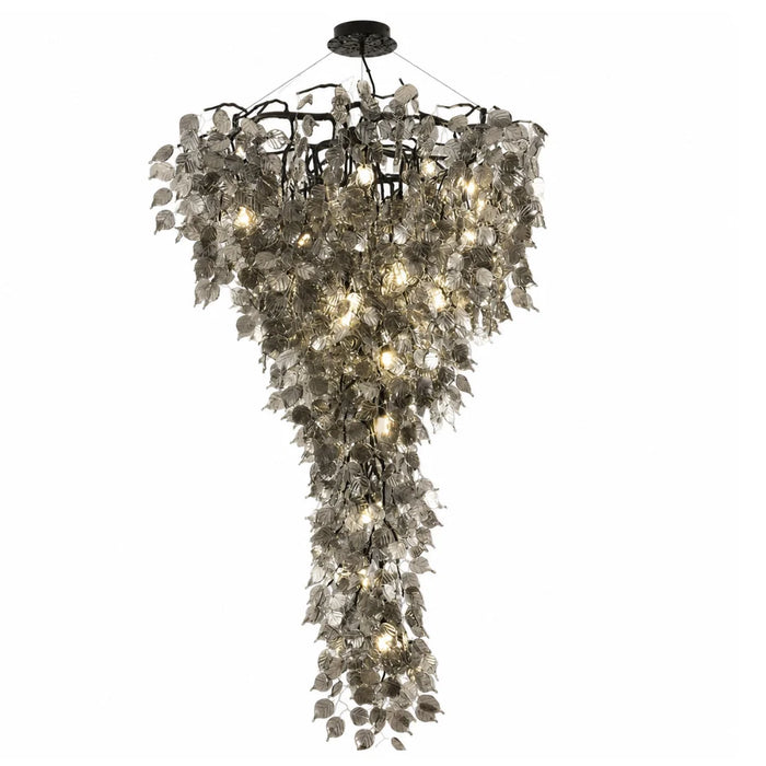 elevenpast Chandelier Grand Cascade Crystal Leaf Chandelier – Champagne | Black