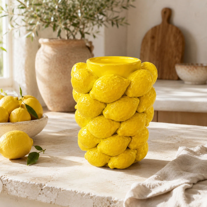 Lemon Yellow Ceramic Vase