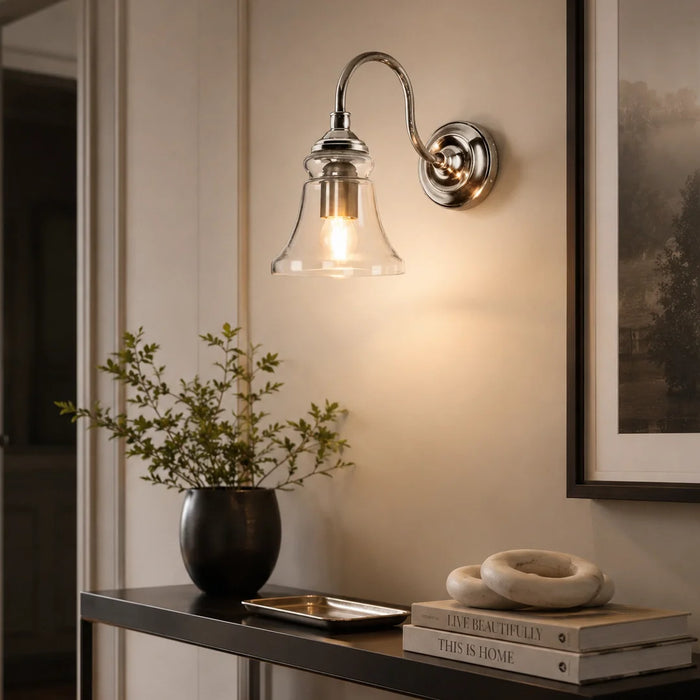 elevenpast Wall Light Industrial Glass Wall Light – Antique Brass | Antique Silver