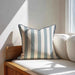 elevenpast Scatter Cushions Light Blue and Cream Stripe Velvet Cushion LightBlueCreamCushion