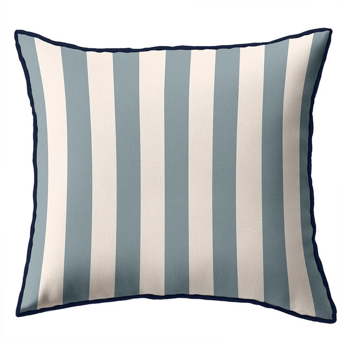 elevenpast Scatter Cushions Light Blue and Cream Stripe Velvet Cushion LightBlueCreamStripedCushion