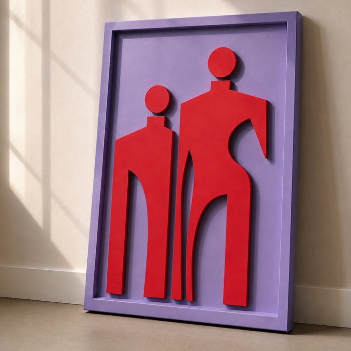 Solo Wooden Wall Art | Lilac Red Flame