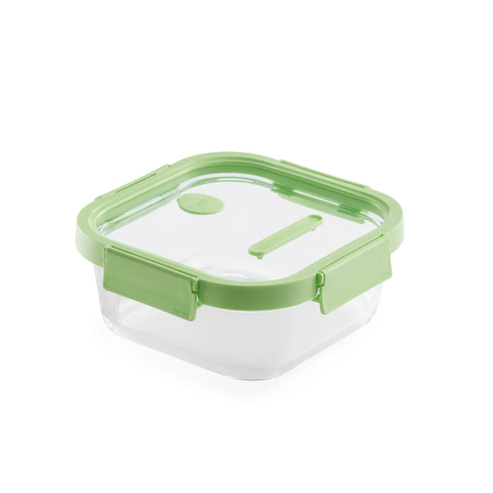 elevenpast food containers Lékué Square Airtight Glass Food Container 1.1L – Green LK884023/6