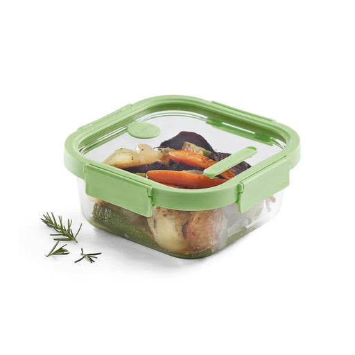 elevenpast food containers Lékué Square Airtight Glass Food Container 1.1L – Green LK884023/6
