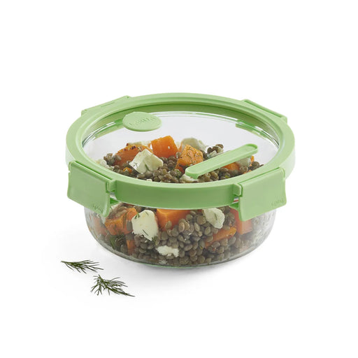 elevenpast food containers Lékué Glass Container Round, 950 ml - Green LK884085/6
