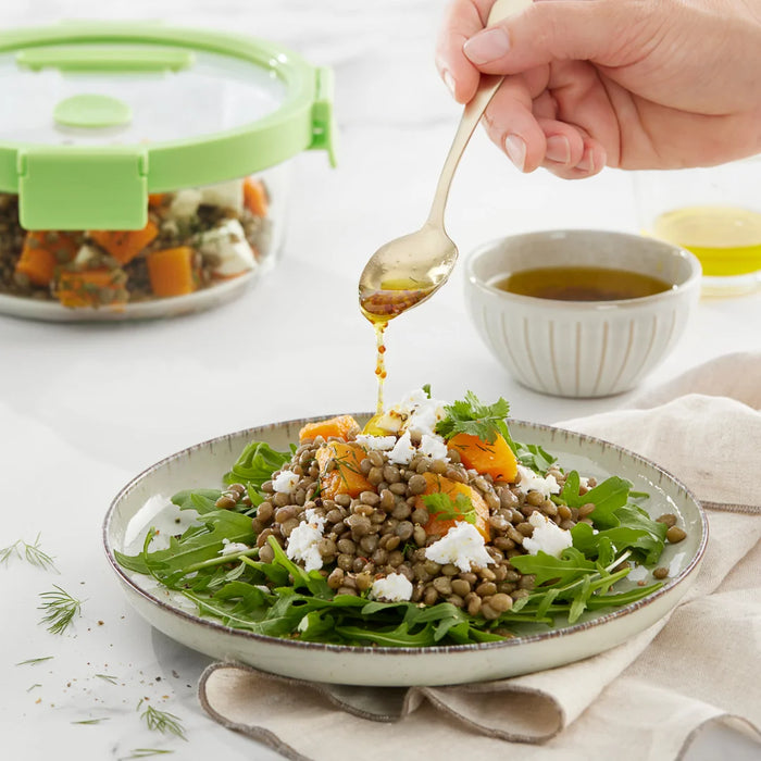 elevenpast food containers Lékué Glass Container Round, 950 ml - Green LK884085/6