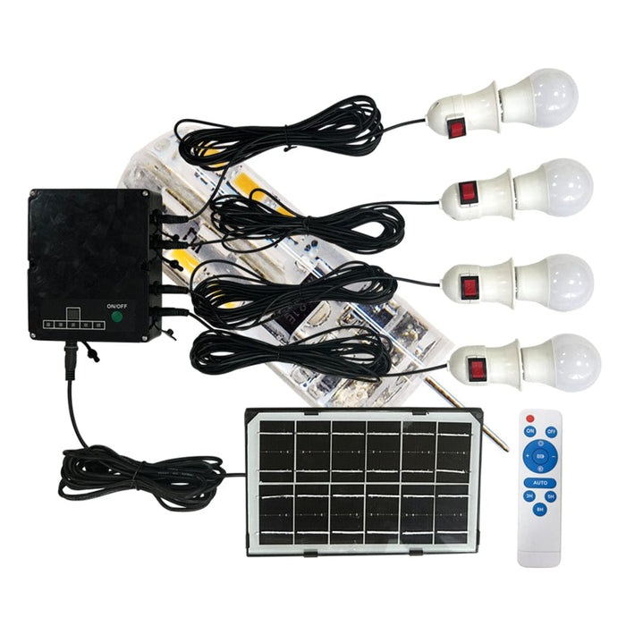 Solar Remote Led Outdoor Solar Kit with Solar Panel, LED Bulbs and Remote Control ...