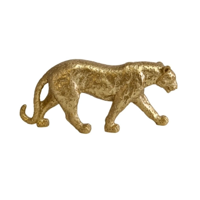 elevenpast ceramic figurine Medium Animal Figurine – Gold Leopard Walking LT6239A