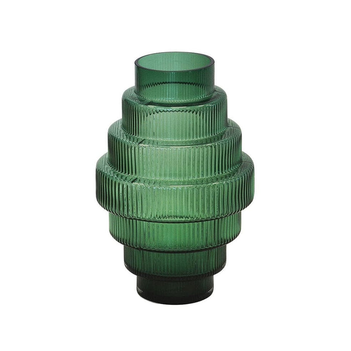 elevenpast Lustre Steps Vase - Green | Glass LUSTRESTEPSVASE