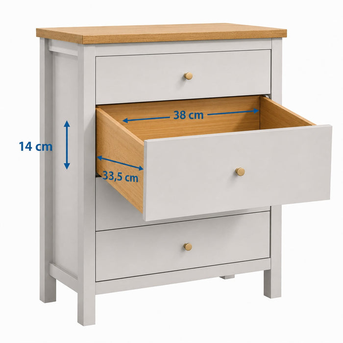 elevenpast drawer Giana Wooden 4 Drawer Chest White LW-DC2236