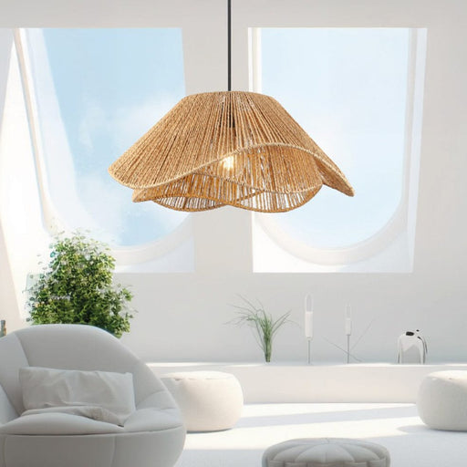 elevenpast pendant light Tulip Natural String Rattan Pendant Light LW-KLCH-103