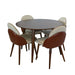 elevenpast Brooklyn 5 Piece Dining Table and Chairs Wallnut LW2025/1118R62