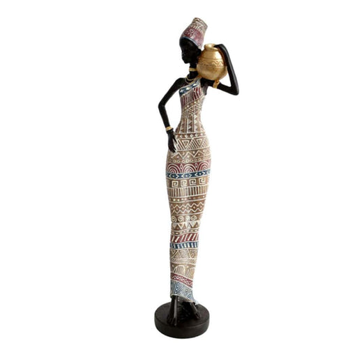 elevenpast Decor Standing Tribal Lady Resin Figure | Standing or Sitting LY200909