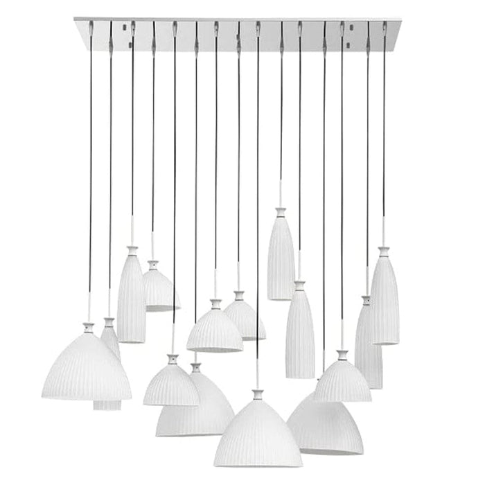 elevenpast Pendant White Fanatic Glass 15 Cluster Pendant Light M-KLCH-5011-15W