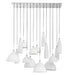 elevenpast Pendant White Fanatic Glass 15 Cluster Pendant Light M-KLCH-5011-15W