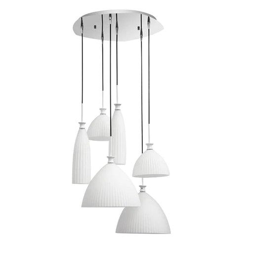elevenpast Pendant White Fanatic Glass 6 Cluster Pendant Light M-KLCH-5011-6W