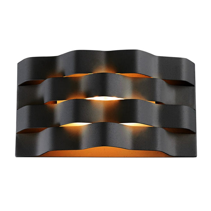 elevenpast Wall light Medium / Black Ripple Aluminium and Acrylic Wall Light | Black or White - Medium or Large M-LED-1401M/BL