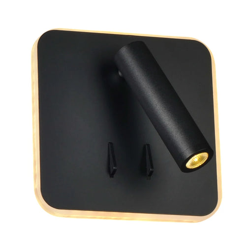 elevenpast wall reading light Black Square LED Reading Wall Light with Back Light – Black | White MB-160/BL