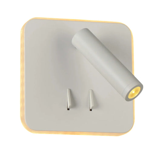 elevenpast wall reading light White Square LED Reading Wall Light with Back Light – Black | White MB-160/WH