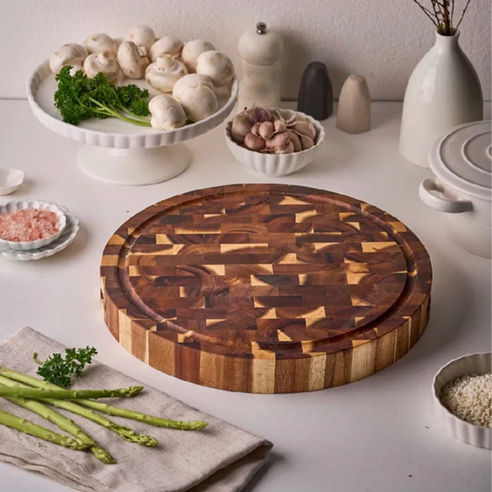 elevenpast chopping block Round End Grain Wooden Chopping Board MBB-END-RND 0759649675550