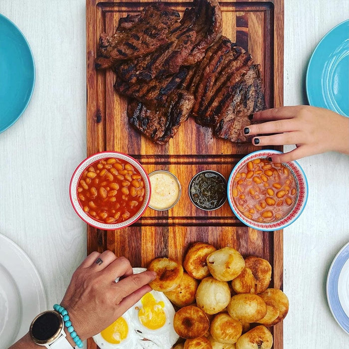 elevenpast Wooden Meat Board with Sauce Bowls MBB-MTB 6009879804706