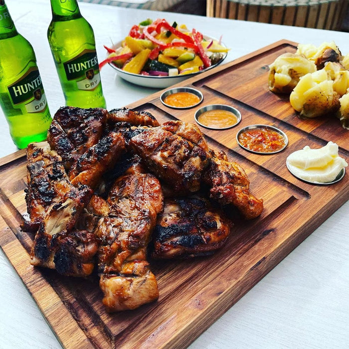 elevenpast Wooden Meat Board with Sauce Bowls MBB-MTB 6009879804706