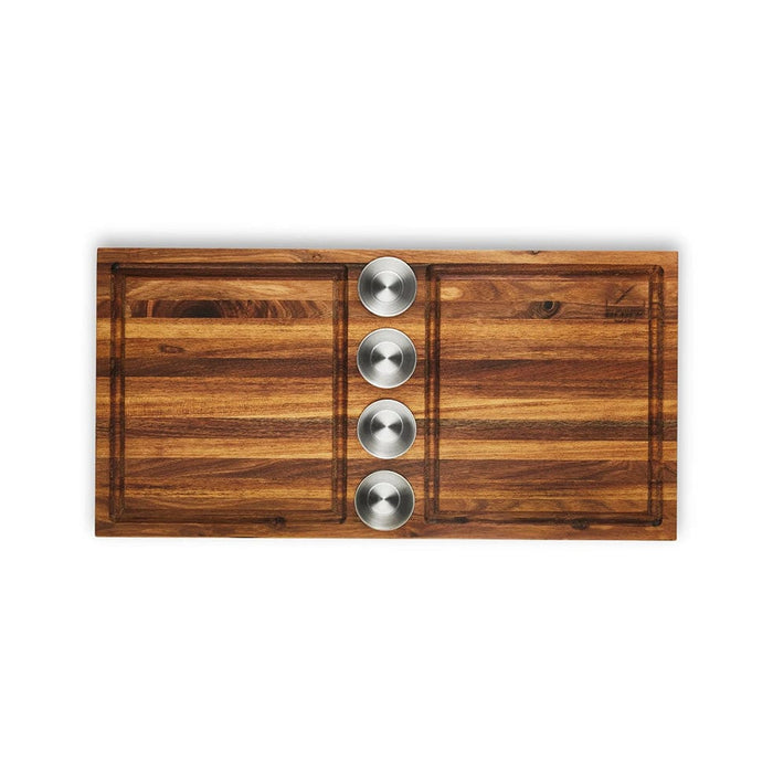 elevenpast Wooden Meat Board with Sauce Bowls MBB-MTB 6009879804706