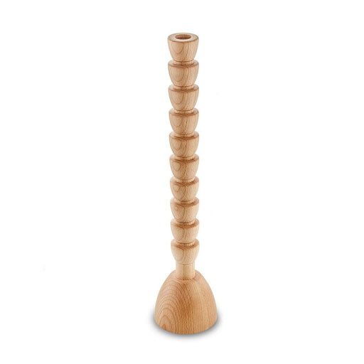 elevenpast Candle Holders Beechwood Rigi Screw Candle Stick Holder Blackwood | Beechwood MBB-RIG-L-BEE O737186906429