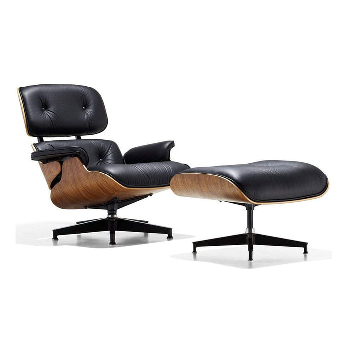 elevenpast Black Lux Lounger and Footstool MC-1