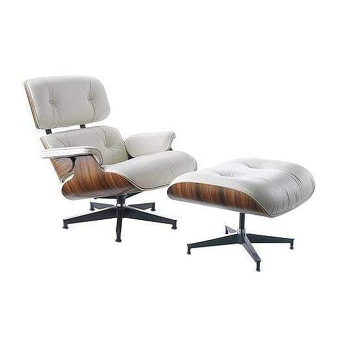elevenpast White Lux Lounger and Footstool MC-2
