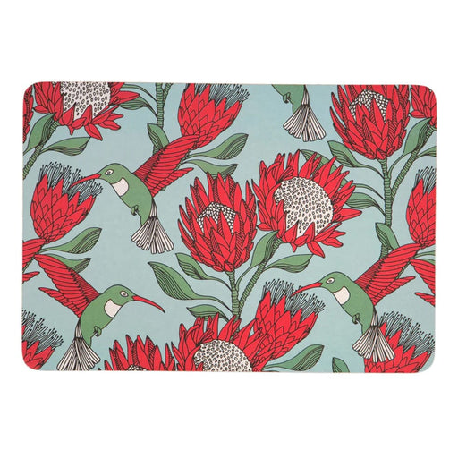elevenpast Decor Red & Blue Protea Melamine Placemat | Four Colours MelaminePlacematsPROTEARB