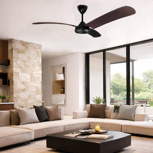 elevenpast Ceiling Fan High Breeze Black 3-Blade Mahogany Arc Fan – 150cm MHB100BENBB3150MAHREG2F 6009210047403