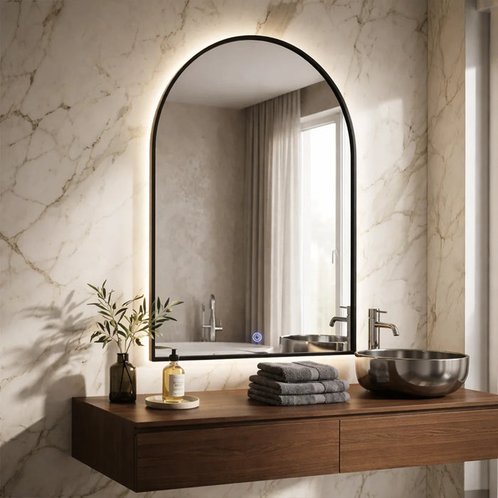 elevenpast led bathroom mirror Black Arched LED Bathroom Mirror – 3CCT Dimmable Anti-Fog Mirror ML070 LED 6007226092325