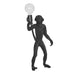 elevenpast lighting Black Standing Monkey Lamp Resin Black | Gold | White ML1222111 0700254842158