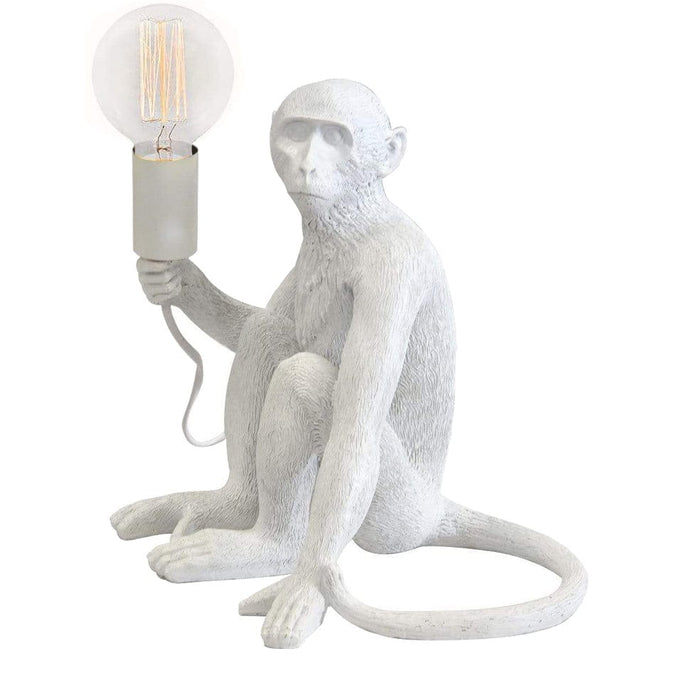 elevenpast lighting White Sitting Monkey Lamp Resin ML1791 0700254842233