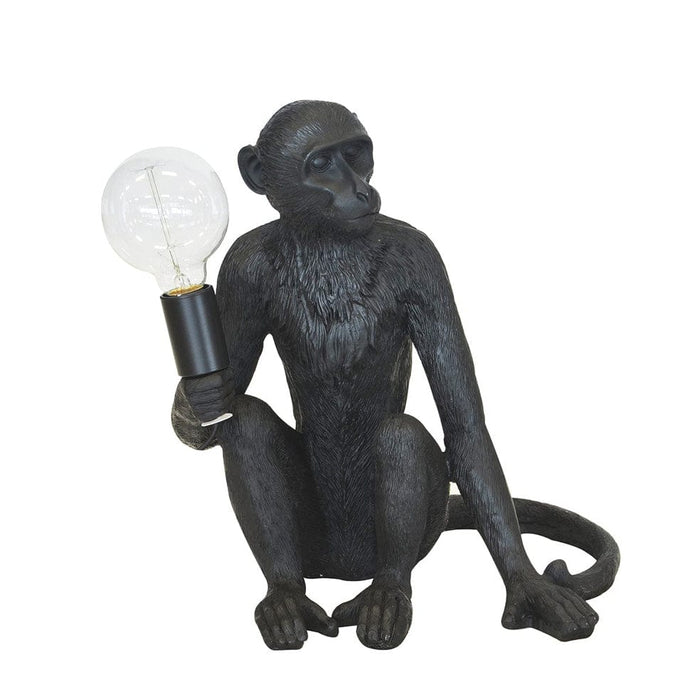 elevenpast lighting Black Sitting Monkey Lamp Resin Large Black | Gold | White | Copper ML3341 0700254842257