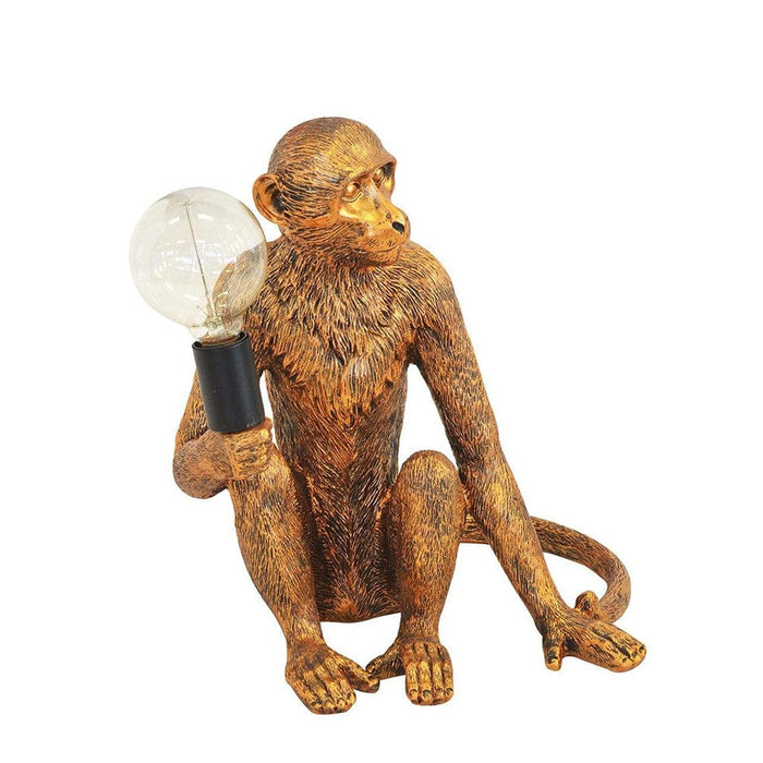 elevenpast lighting Gold Sitting Monkey Lamp Resin Large Black | Gold | White | Copper ML3342 0700254842264