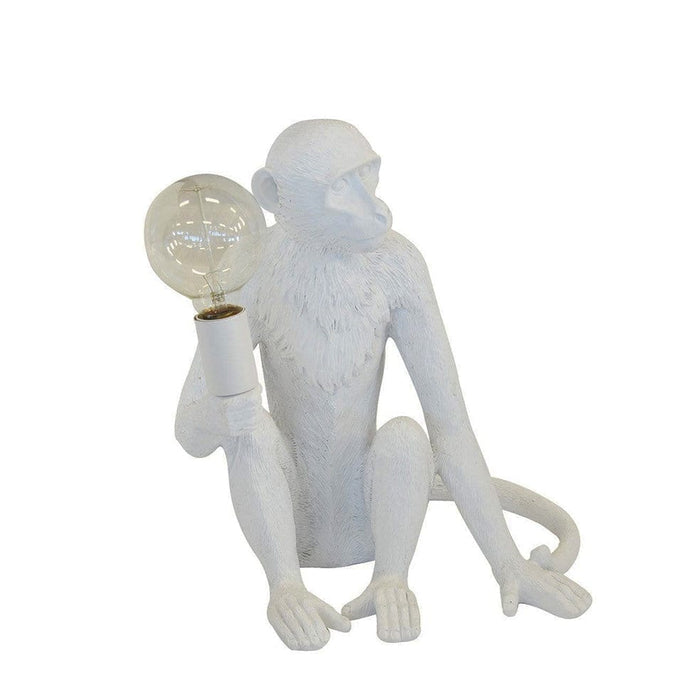 elevenpast lighting White Sitting Monkey Lamp Resin Large Black | Gold | White | Copper ML3344 0700254842271