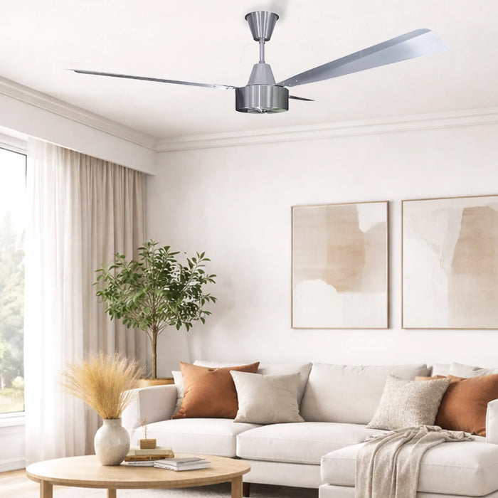 elevenpast Ceiling Fan Maxima Silver 3-Blade Aluminium Ceiling Fan – 120cm MMAXSILB3120REG1F