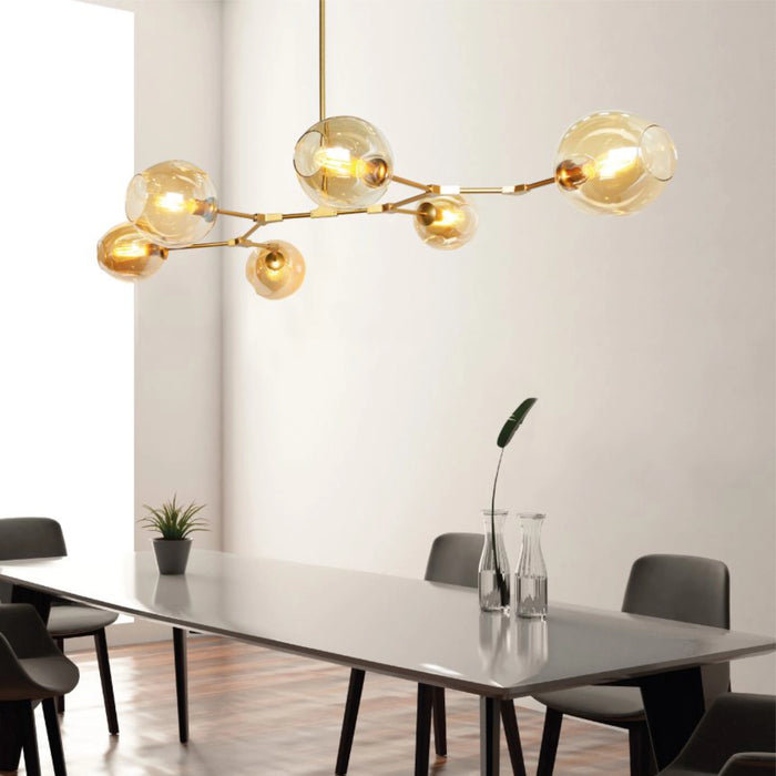 Molecule Chandelier 6 Light Black | Gold