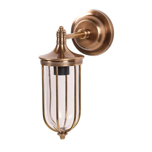 elevenpast Wall Light Antique Brass Steel Industrial Cage Wall Light for Hallway and Loft Spaces Antique Silver | Antique Brass MP30410AB