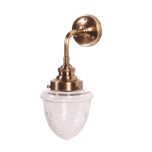 elevenpast Wall Light Antique Brass Vintage Metal and Ornate Glass Wall Lamp Antique Silver | Antique Brass MP30444AB